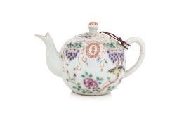 A SMALL FAMILLE ROSE TEAPOT AND COVER