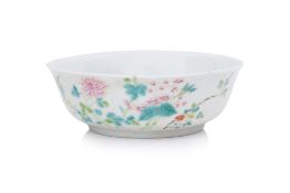 A FAMILLE ROSE CHRYSANTHEMUM AND BUTTERFLY BOWL