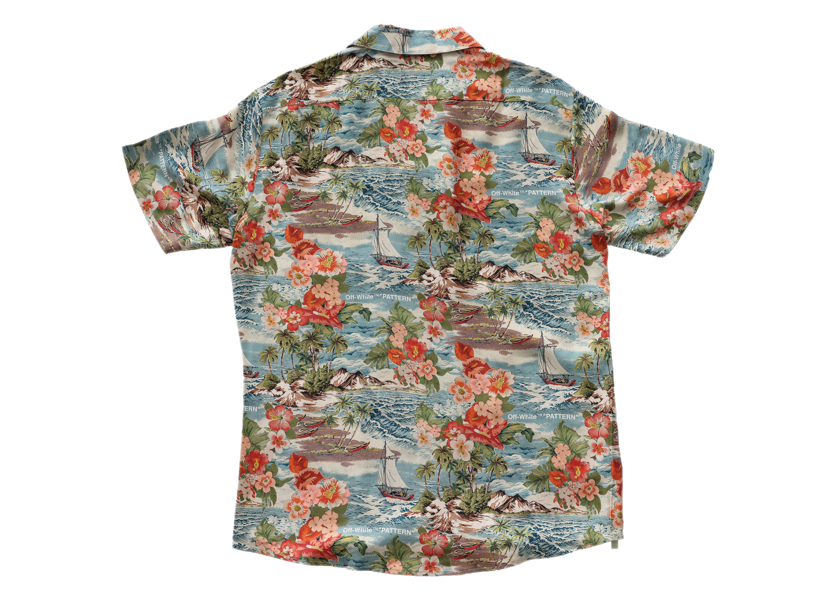 OFF-WHITE - A HAWAIIAN PRINT SILK BLEND SHIRT - Image 3 of 3