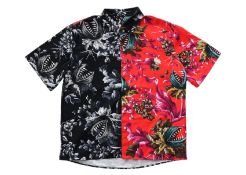 MSGM - A TWO-TONE FLORAL PRINT COTTON SHIRT