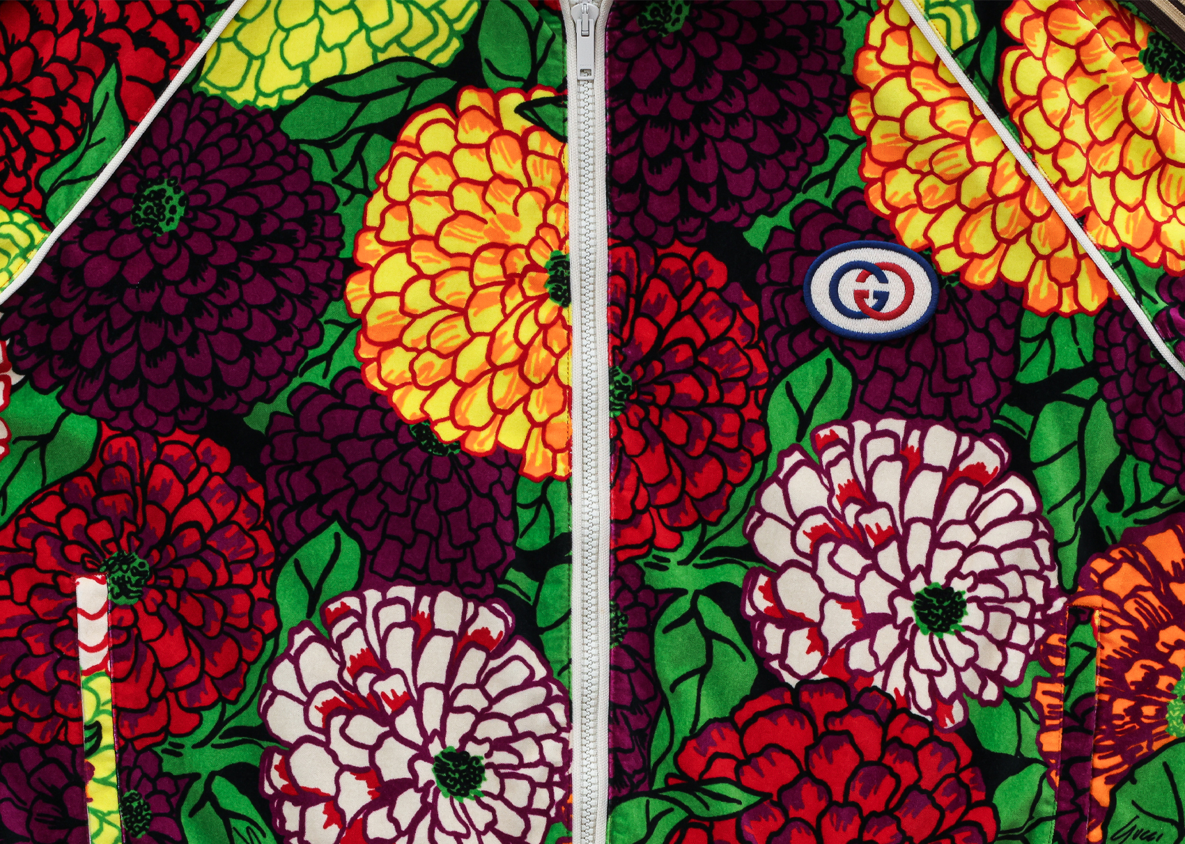 GUCCI X KEN SCOTT - A FLORAL PRINT VELVET BOMBER JACKET - Image 2 of 3