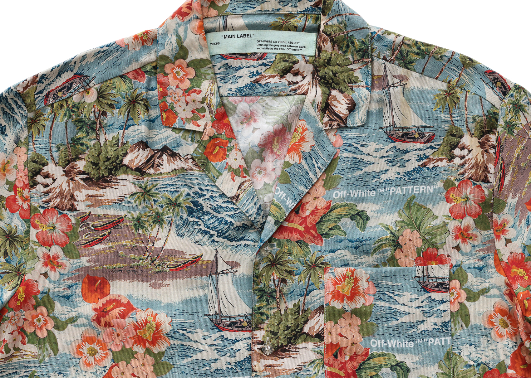 OFF-WHITE - A HAWAIIAN PRINT SILK BLEND SHIRT - Image 2 of 3