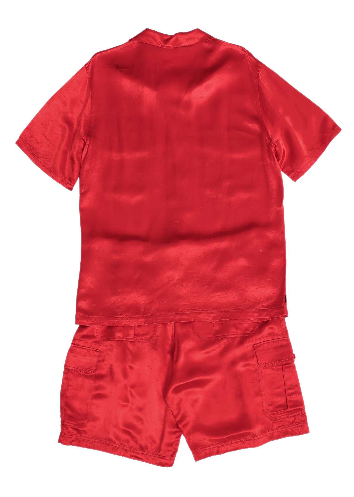 SIES MARJAN - A RED SATIN SHIRT AND TROUSERS SET - Image 3 of 4