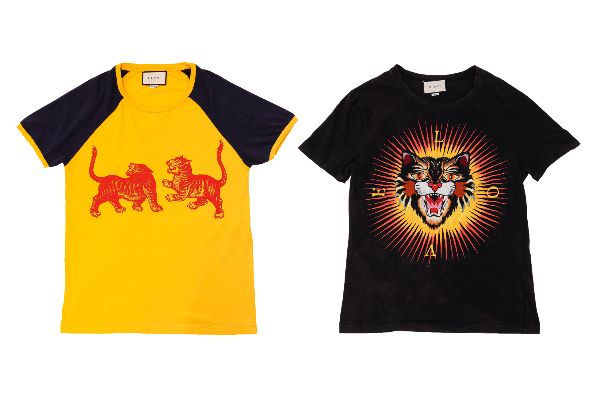 GUCCI - TWO T-SHIRTS: 'LOVE TIGER' AND S/S 24 TIGER PRINT