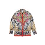 VERSACE COLLECTION - A MULTICOLOURED BAROQUE PRINT SILK SHIRT