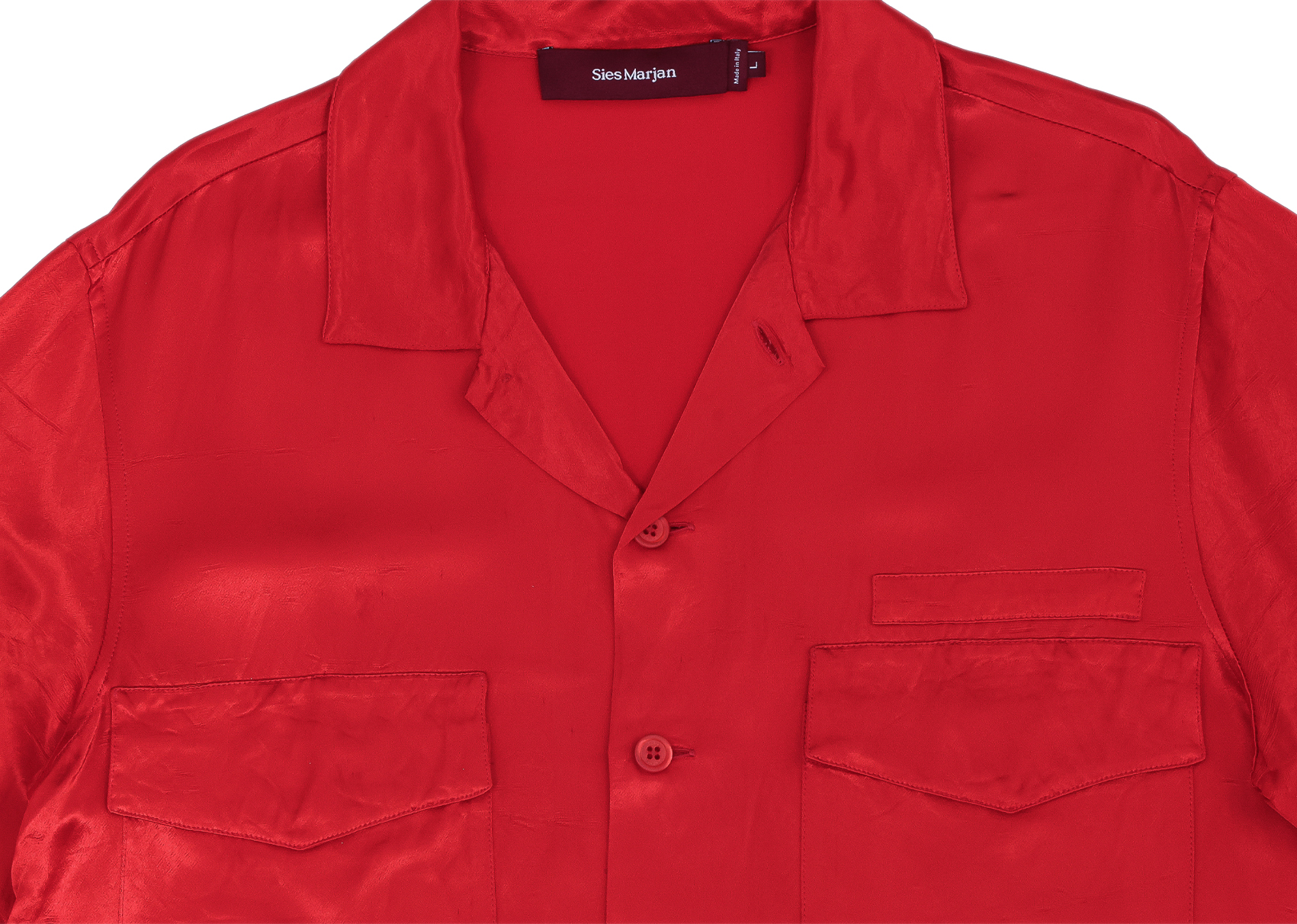 SIES MARJAN - A RED SATIN SHIRT AND TROUSERS SET - Image 2 of 4