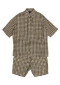 FENDI - A MONOGRAM PRINT 'FOREVER BAMBOO' SHIRT AND SHORTS SET