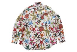 VERSACE - A 'TRESOR DE LA MER' PRINT LINEN SHIRT