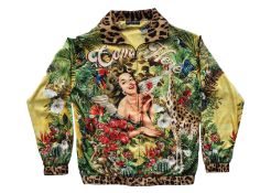 DOLCE & GABBANA - A TROPICAL PIN-UP PRINT BOMBER JACKET