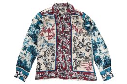 DOLCE & GABBANA - A 'VALLE DEI TEMPLI' GRAPHIC PRINT SILK SHIRT