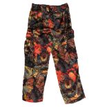 DRIES VAN NOTEN - A PAIR OF FLORAL PRINT CARGO PANTS
