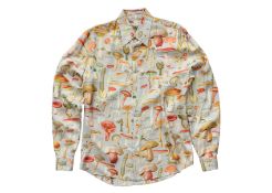 ALISTER MACKIE - A MUSHROOM PRINT SILK SHIRT
