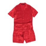 SIES MARJAN - A RED SATIN SHIRT AND TROUSERS SET