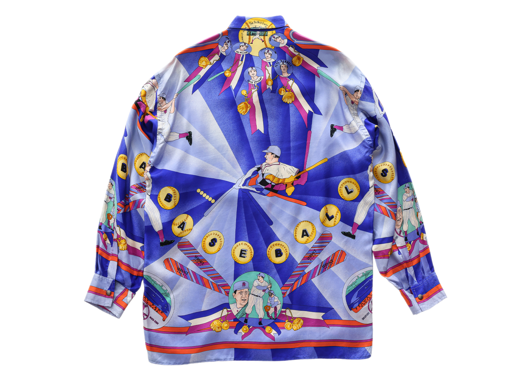 VERSACE SPORT - A 1990S BASEBALL GRAPHIC PRINT SILK SHIRT - Image 3 of 3