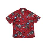 GUCCI - A 'SPACE ANIMALS' PRINT CAMP-COLLAR SHIRT