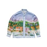 CASABLANCA - A 'BROUILLARD SUR LE LAC' PRINT SILK SHIRT