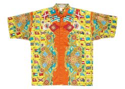 VERSACE MARE - A S/S 1993 'FLAGS AND SUN' PRINT COTTON SHIRT