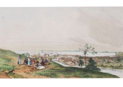 JULES DUMONT D'URVILLE (1790-1842) - 'RADE ET VILLE DE SINCAPOUR', LITHOGRAPH, CIRCA 1841-1855