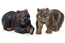 TWO ROYAL COPENHAGEN MODELS OF BEARS DESIGNED BY KNUD KHYN