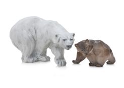 TWO ROYAL COPENHAGEN PORCELAIN MODELS OF BEARS