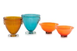 A GROUP OF FOUR AUSTRALIAN ART GLASS PIECES