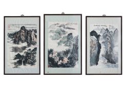 CHINESE, 20TH CENTURY - THREE LANDSCAPES