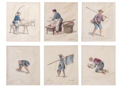 AFTER PU-QUA (1769-1843) - A SET OF SIX ENGRAVINGS FROM, 'THE COSTUME OF CHINA', CIRCA 1800