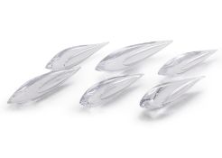 A GROUP OF SIX KOSTA CLEAR GLASS FISH DESIGNED BY VICKE LINDSTRAND