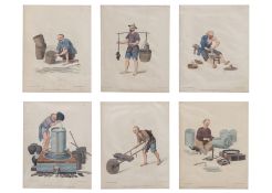 AFTER PU-QUA (1769-1843) - A SET OF SIX ENGRAVINGS FROM, 'THE COSTUME OF CHINA', CIRCA 1800