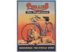 A PHILLIPS BICYCLES EARLY ADVERTISING POSTER