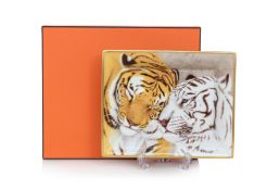 AN HERMES 'CALIN FELIN' PORCELAIN CHANGE TRAY