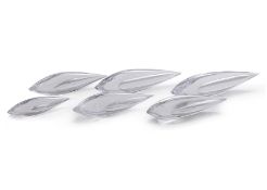 A GROUP OF SIX KOSTA CLEAR GLASS FISH DESIGNED BY VICKE LINDSTRAND