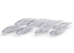 A GROUP OF EIGHT KOSTA CLEAR GLASS FISH DESIGNED BY VICKE LINDSTRAND