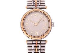 A VAN CLEEF & ARPELS 'LA COLLECTION' STAINLESS STEEL AND GOLD LADIES BRACELET WATCH
