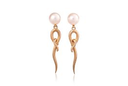 A PAIR OF AKOYA CULTURED PEARL DROP EARRINGS