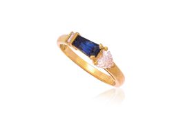 A HIGH KARAT SAPPHIRE AND DIAMOND RING