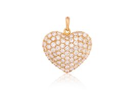 A DIAMOND 'HEART' LOCKET PENDANT