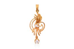 A HIGH KARAT GOLD DIAMOND OPENWORK PENDANT