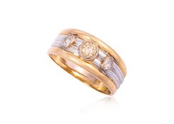 A TWO TONE DIAMOND RING
