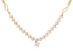 A HIGH KARAT GOLD DIAMOND NECKLACE