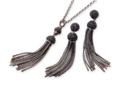 A SILVER TASSEL NECKLACE AND MATCHING EARRING SUITE BY JOHN HARDY