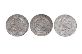 MEXICO REPUBLIC - MEXICO CITY 8 REALES 1892; 1894; 1896 (3)