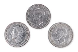 CANADA - GEORGE VI 1 DOLLAR 1938; 1939 (3)