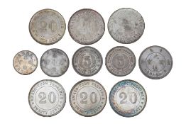 CHINA - KWANG-TUNG PROVINCE & GERMAN KIATSCHOU, A GROUP OF ELEVEN COINS