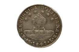 BOLIVIA - REPUBLIC, 8 SOLES 1841 PTS IR