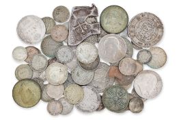 A GROUP OF WORLD SILVER COINS