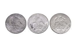 MEXICO REPUBLIC - GUANAJUATO 8 REALES 1877; 1883; 1891 (3)