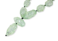 GIORGIO ARMANI - A GREEN FACETED BEAD NECKLACE