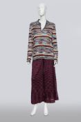 MISSONI - A STRIPED KNIT SHIRT AND TROUSERS ENSEMBLE