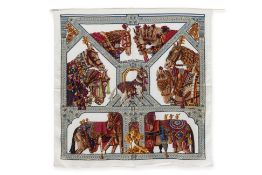 HERMÈS - A 'LA DANSE DU CHEVAL MARWARI' CASHMERE AND SILK SHAWL